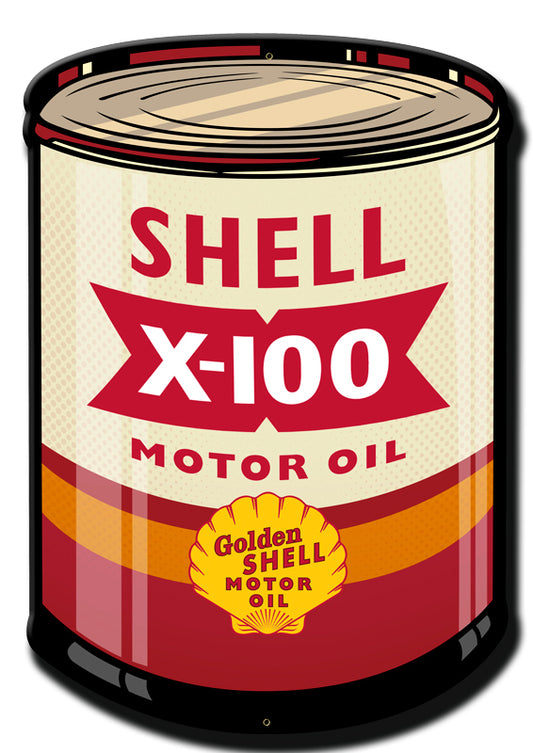 X 100 Motor Oil, Licensed Products/Shell, Plasma, 14 X 20 Inches