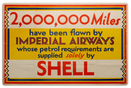 Imperial Airways Gas, Licensed Products/Shell, Metal Sign, 24 X 16 Inches