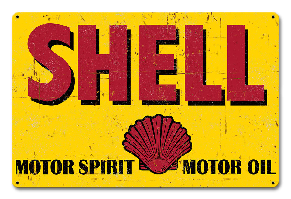 Motor Spirit Motor Oil Grunge, Featured Artists/Shell, Satin, 18 X 12 Inches
