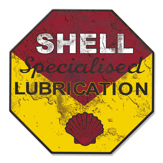 Shell Specialized Grunge, Featured Artists/Shell, SATIN STOP SIGN , 28 X 28 Inches