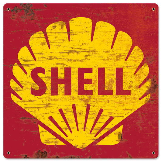 Shell 1961 Logo Grunge, Featured Artists/Shell, Satin, 18 X 18 Inches