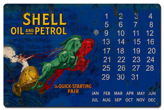 Shell Oil Petrol Quick Starting Pair Grunge, Featured Artists/Shell, Satin, 16 X 24 Inches