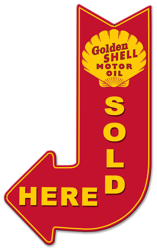 Shell Motor Oil Sold Here Arrow, Featured Artists/Shell, Plasma, 15 X 24 Inches