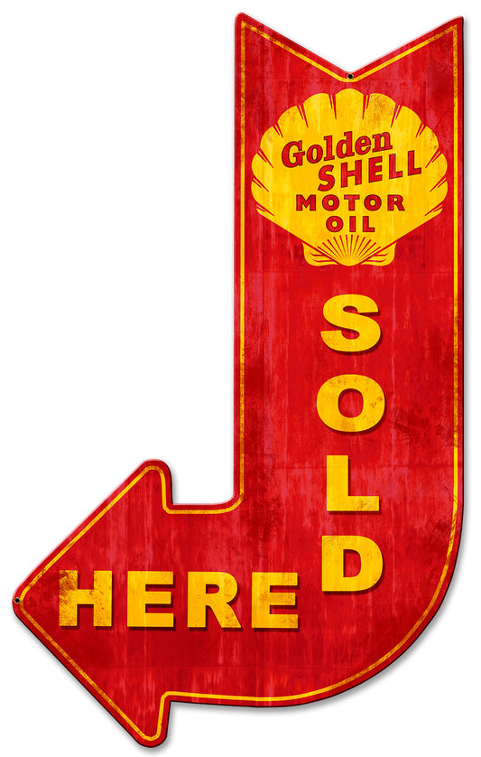 Shell Motor Oil Sold Here Arrow Grunge, Featured Artists/Shell, Plasma, 15 X 24 Inches