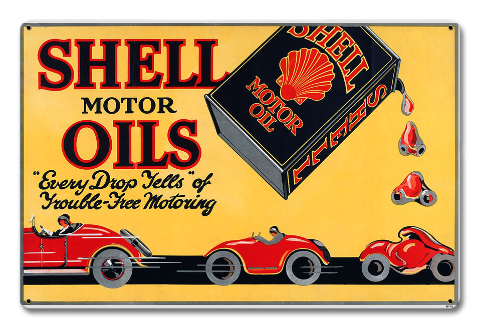 Shell Motor Oils Trouble Free Motoring, Featured Artists/Shell, Satin, 18 X 12 Inches