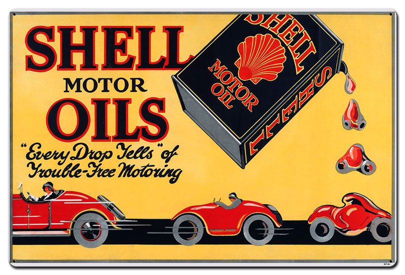Shell Motor Oil Trouble Free Motoring, Featured Artists/Shell, Satin, 36 X 24 Inches