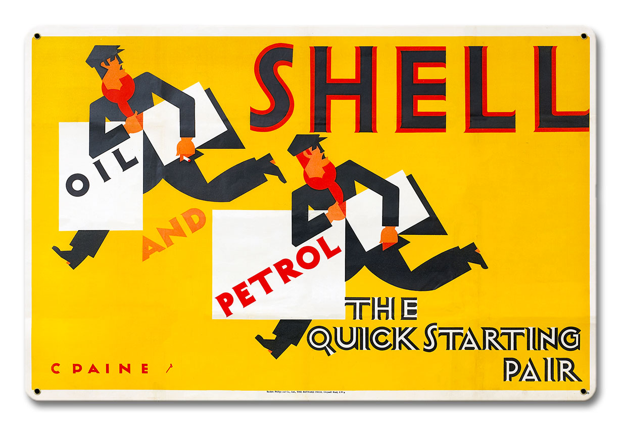 The Quick Starting Pair Shell Oil Two Men, Featured Artists/Shell, Satin, 18 X 12 Inches