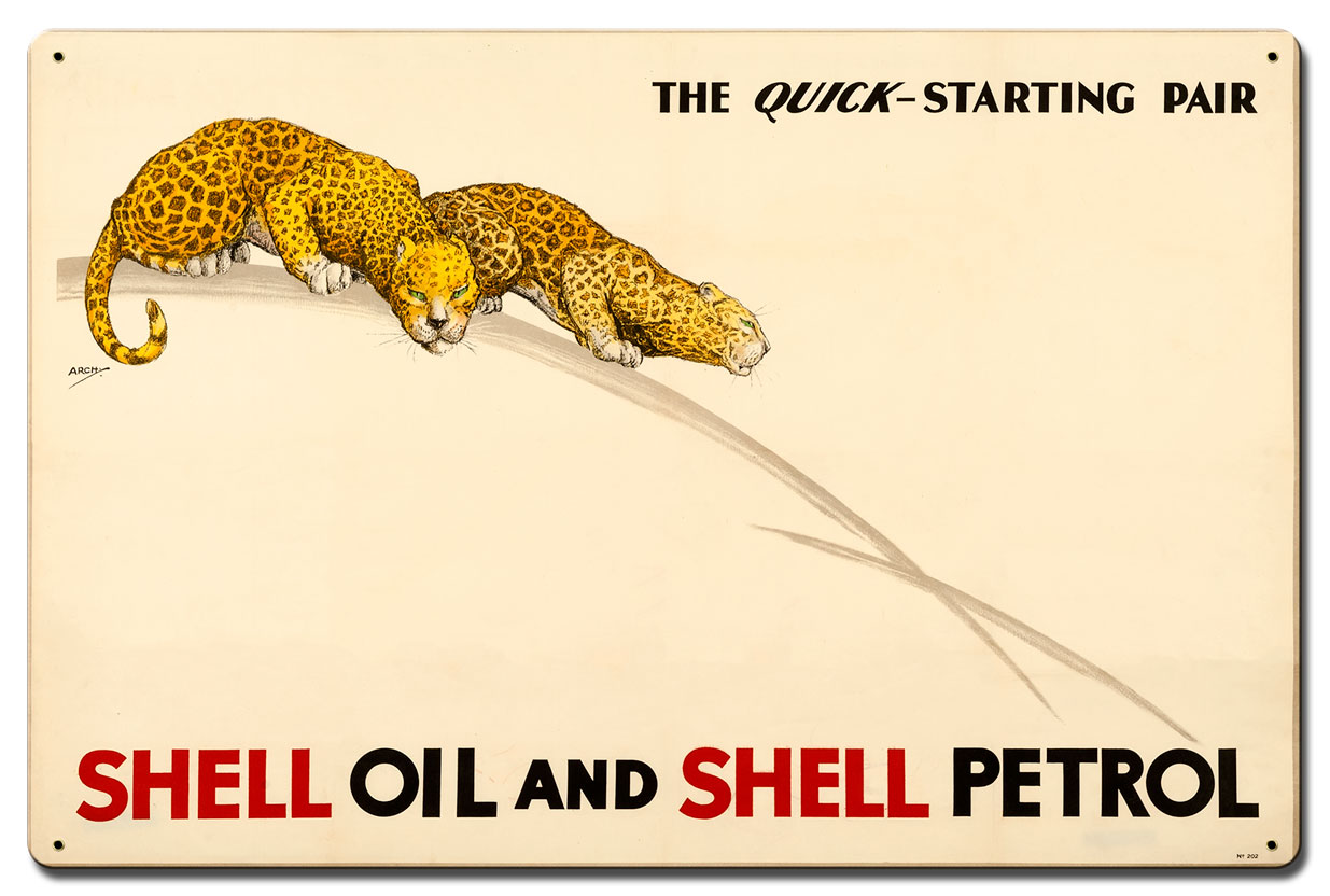 The Quick Starting Pair Shell Oil Cats, Featured Artists/Shell, Satin, 24 X 16 Inches