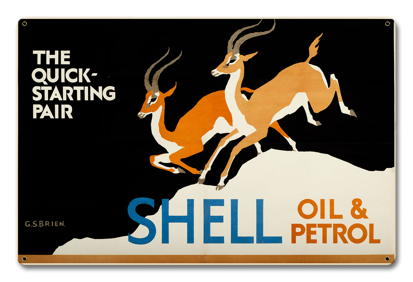 The Quick Starting Pair Shell Oil Gazelles, Featured Artists/Shell, Satin, 18 X 12 Inches