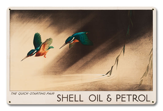 The Quick Starting Pair Shell Oil Hummingbirds, Featured Artists/Shell, Satin, 18 X 12 Inches