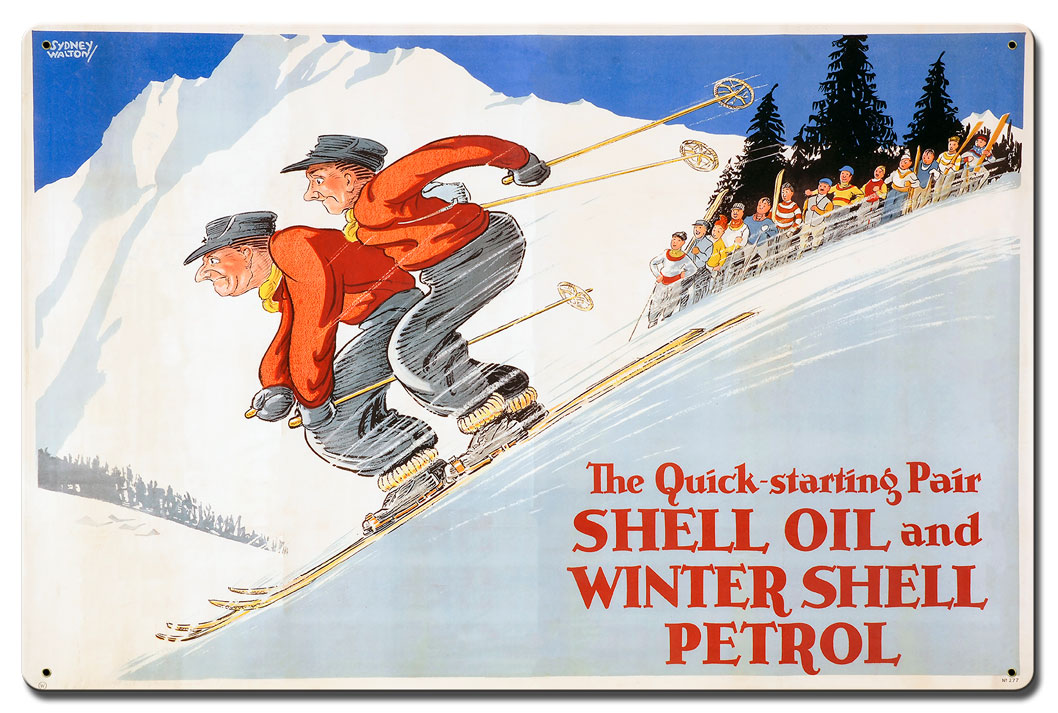 The Quick Starting Pair Shell Oil Ski, Featured Artists/Shell, Satin, 24 X 16 Inches