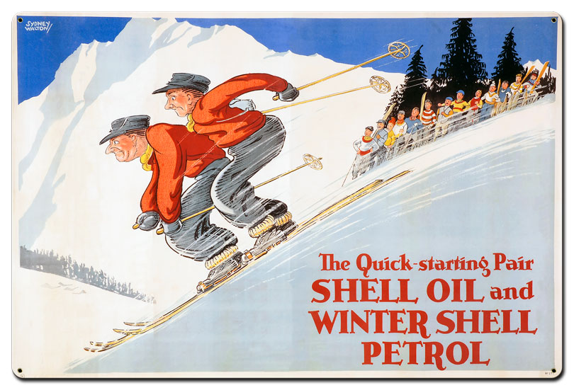 The Quick Starting Pair Shell Oil Ski, Featured Artists/Shell, Satin, 36 X 24 Inches