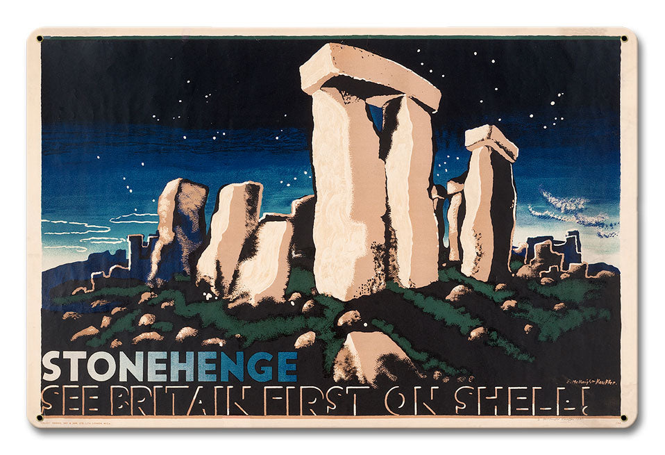 Stonehenge See Britain First On Shell, Featured Artists/Shell, Satin, 18 X 12 Inches
