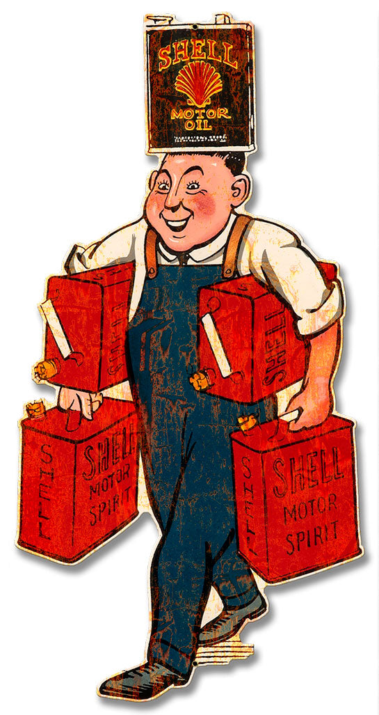 Shell Motor Spirit Holding Man Grunge, Featured Artists/Shell, Plasma, 23 X 11 Inches