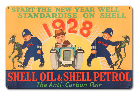 Shell Oil Petrol Fight Carbon Anti-Carbon Pair, Featured Artists/Shell, Satin, 18 X 12 Inches