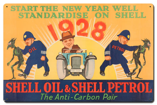 Shell Oil Petrol Fight Carbon Anti-Carbon Pair, Featured Artists/Shell, Satin, 24 X 16 Inches