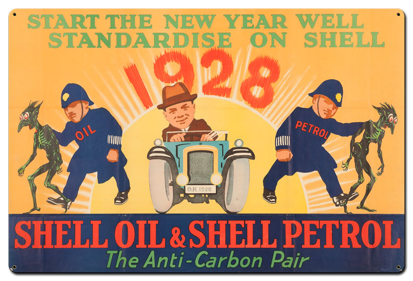 Shell Oil Petrol Fight Carbon Anti-Carbon Pair, Featured Artists/Shell, Satin, 36 X 24 Inches