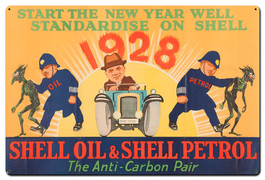 Shell Oil Petrol Fight Carbon Anti-Carbon Pair, Featured Artists/Shell, Satin, 36 X 24 Inches