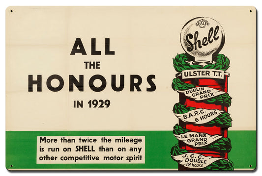 Shell All The Honors 1929, Featured Artists/Shell, Satin, 24 X 16 Inches