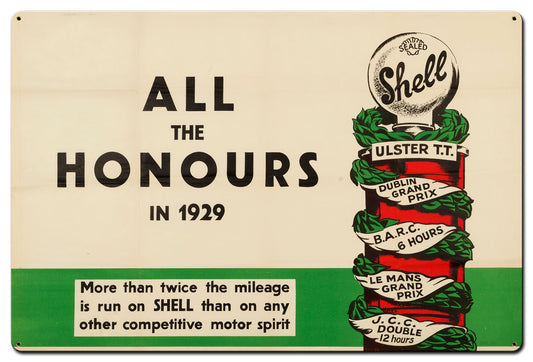 Shell All The Honours 1929, Featured Artists/Shell, Satin, 36 X 24 Inches