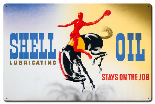 Shell Lubricating Oil Stays On The Job, Featured Artists/Shell, Satin, 24 X 16 Inches