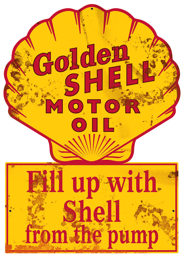 Golden Shell Motor Oil Fill Up With Shell From The Pump Grunge, Featured Artists/Shell, Plasma, 22 X 15 Inches