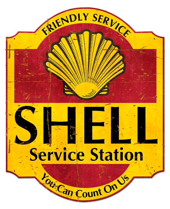 Friendly Service Shell Service Station Grunge, Featured Artists/Shell, Plasma, 30 X 24 Inches