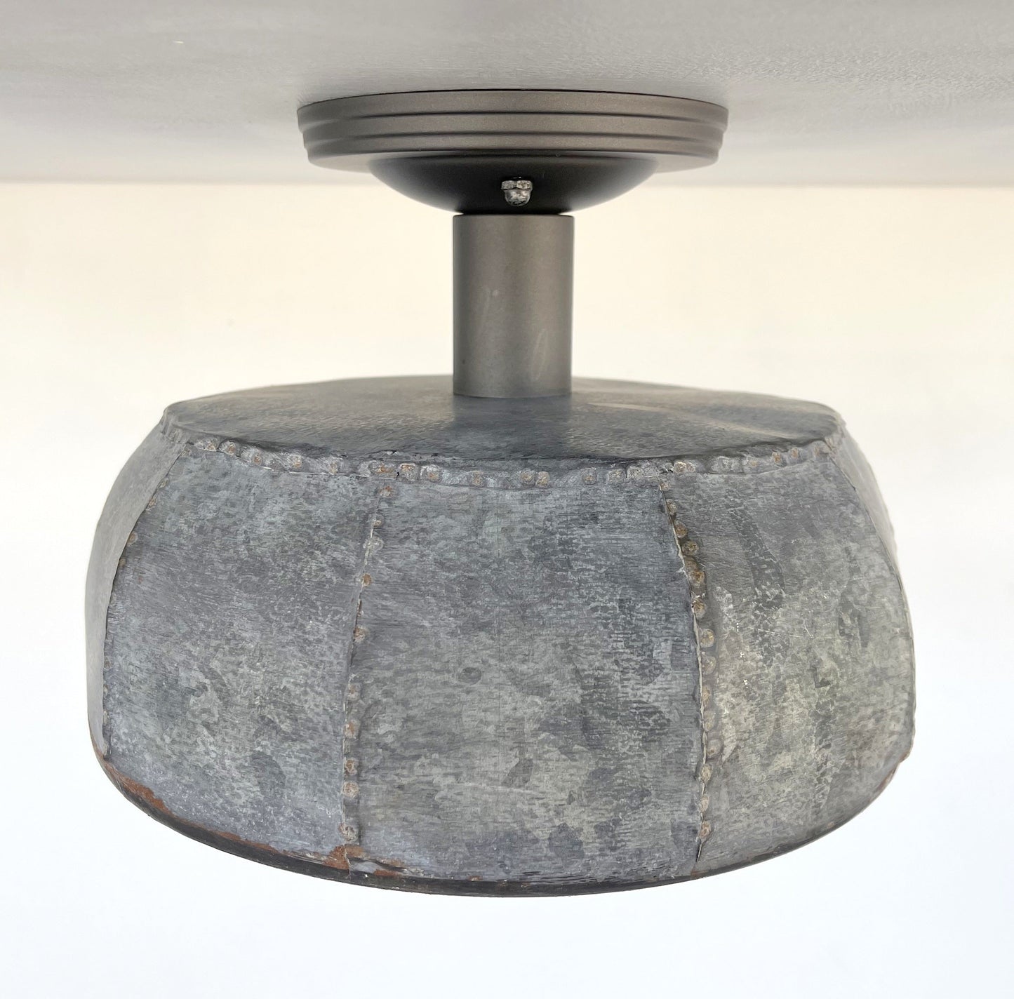 Rustic Metal Farmhouse Ceiling Light - Eight Sided