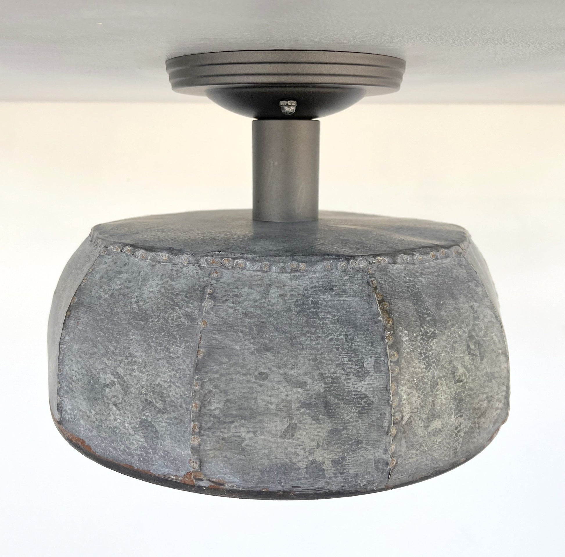 Rustic Metal Farmhouse Ceiling Light - Eight Sided