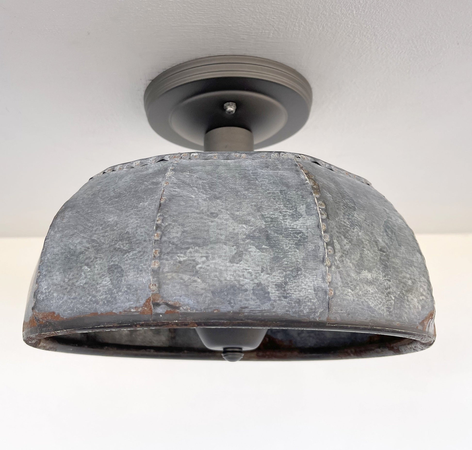 Rustic Metal Farmhouse Ceiling Light - Eight Sided