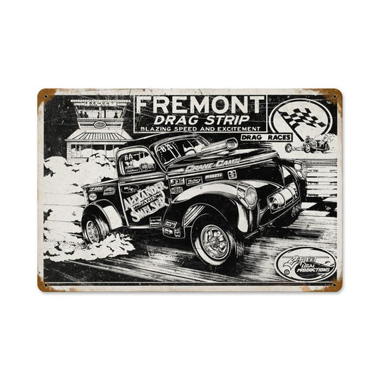 Freemont Drag Strip, Automotive, Vintage Metal Sign, 12 X 18 Inches