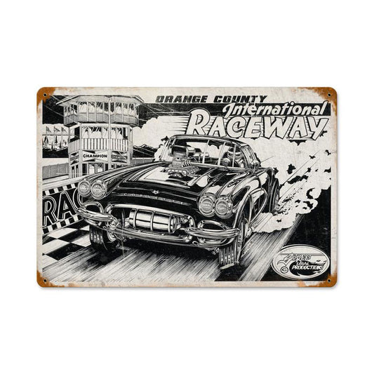 International Raceway, Automotive, Vintage Metal Sign, 18 X 12 Inches