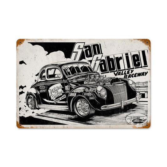 San Gabriel, Automotive, Vintage Metal Sign, 18 X 12 Inches
