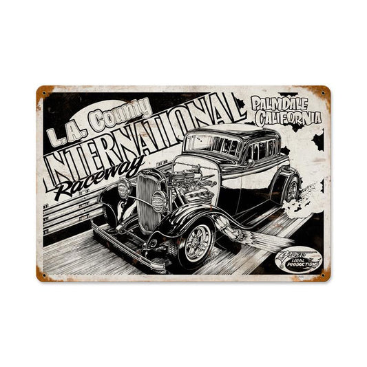 LA County, Automotive, Vintage Metal Sign, 18 X 12 Inches