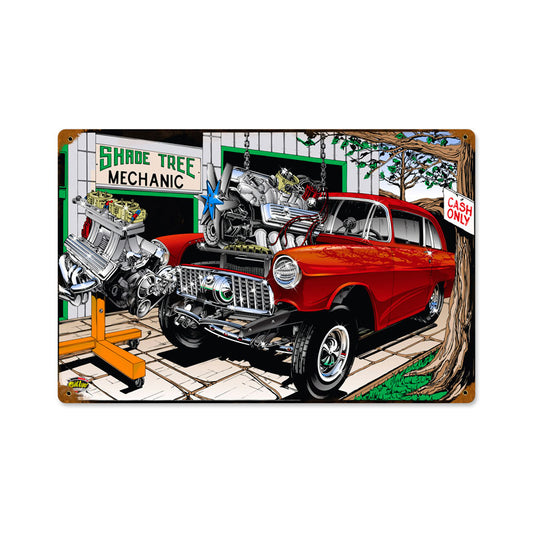 Shade Tree, Automotive, Vintage Metal Sign, 18 X 12 Inches