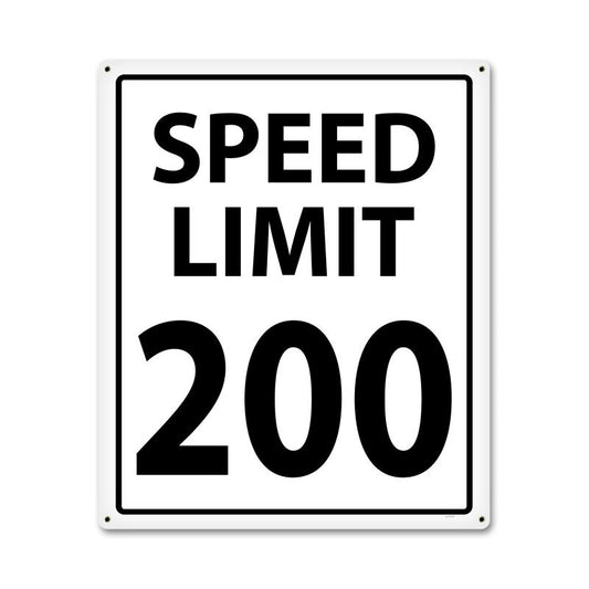 200 mphh, Automotive, Metal Sign, 25 X 30 Inches