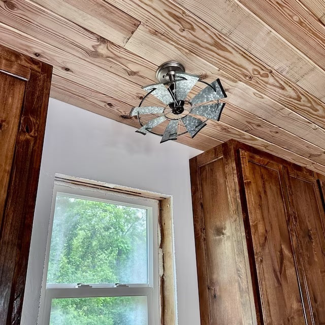 Farmhouse Galvanized Windmill Ceiling Light 16"