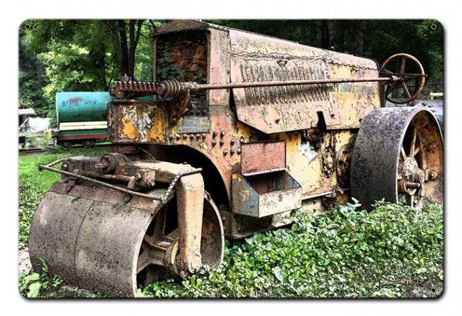 RUSTED BUFFALO SPRINGFIELD ROLLER, Featured Artists/Art by Spano, Satin Metal Sign, 18 X 12 Inches