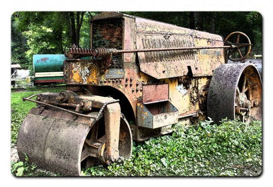 RUSTED BUFFALO SPRINGFIELD ROLLER, Featured Artists/Art by Spano, Satin Metal Sign, 18 X 12 Inches