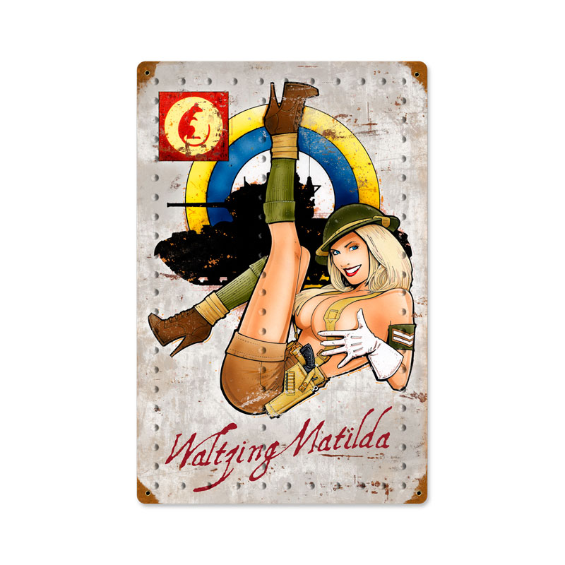 Waltzing Maltida, Allied Military, Vintage Metal Sign, 12 X 18 Inches