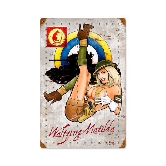 Waltzing Maltida, Allied Military, Vintage Metal Sign, 12 X 18 Inches