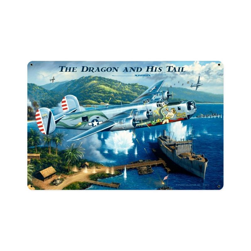 The Dragon Tail, Aviation, Vintage Metal Sign, 18 X 12 Inches