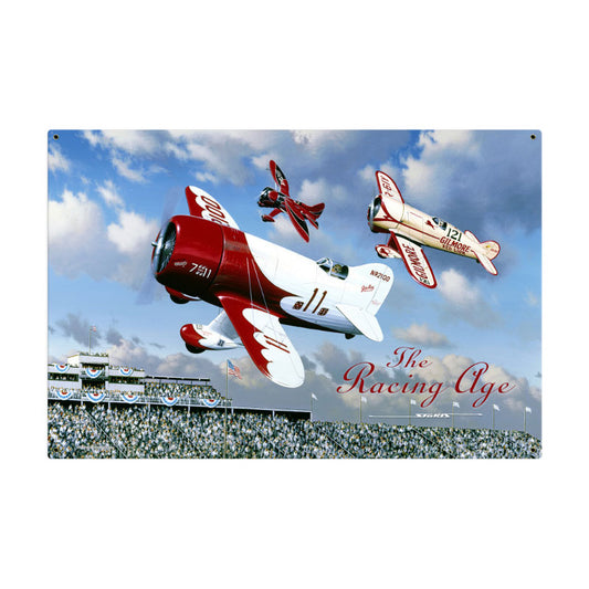 The Racing Age, Aviation, Metal Sign, 36 X 24 Inches
