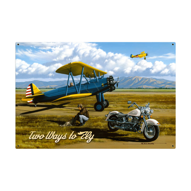 Two Ways to Fly, Aviation, Metal Sign, 36 X 24 Inches