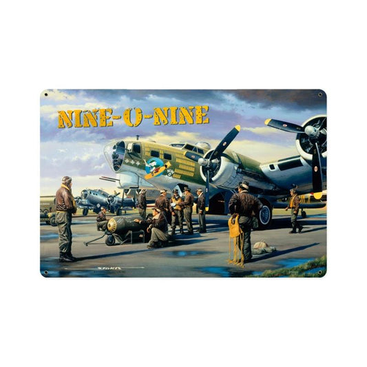 Nine O Nine, Aviation, Vintage Metal Sign, 18 X 12 Inches