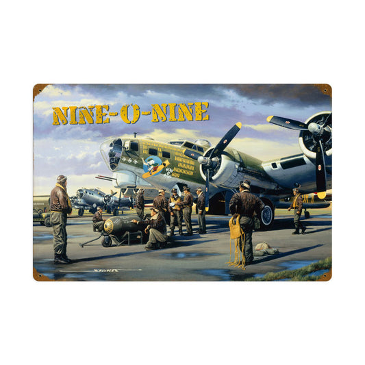Nine O Nine, Aviation, Vintage Metal Sign, 24 X 16 Inches