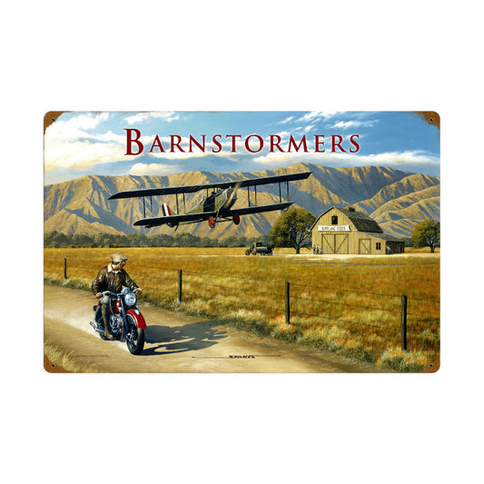 Barnstormer, Aviation, Vintage Metal Sign, 24 X 16 Inches