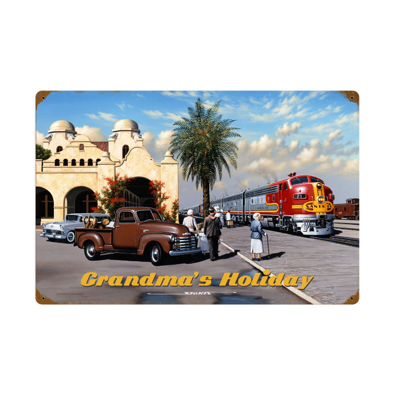 Grandmas Holiday, Automotive, Vintage Metal Sign, 24 X 16 Inches