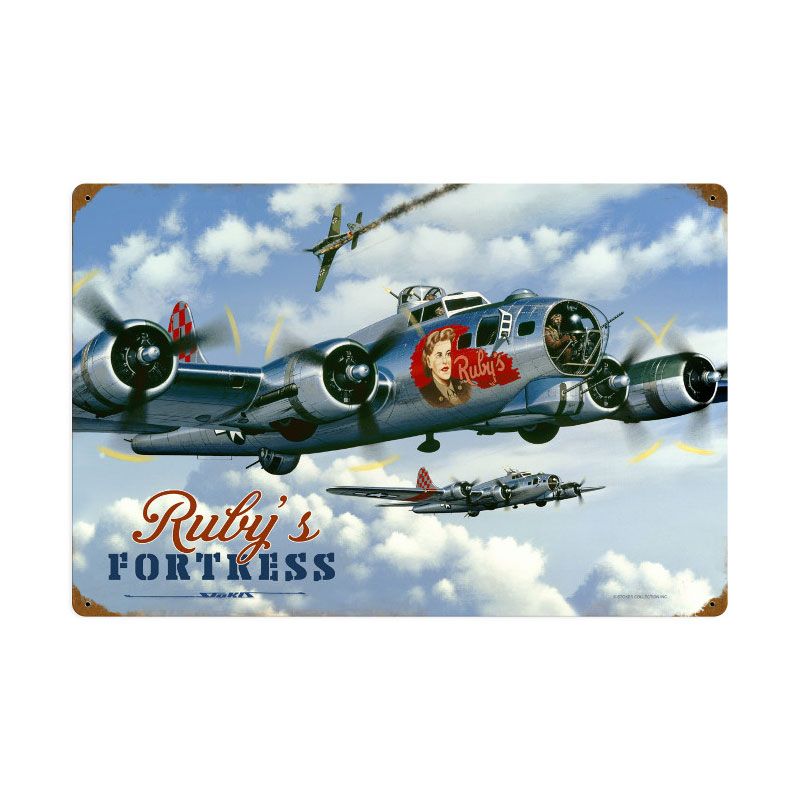 Rubys Fortress, Aviation, Vintage Metal Sign, 24 X 16 Inches