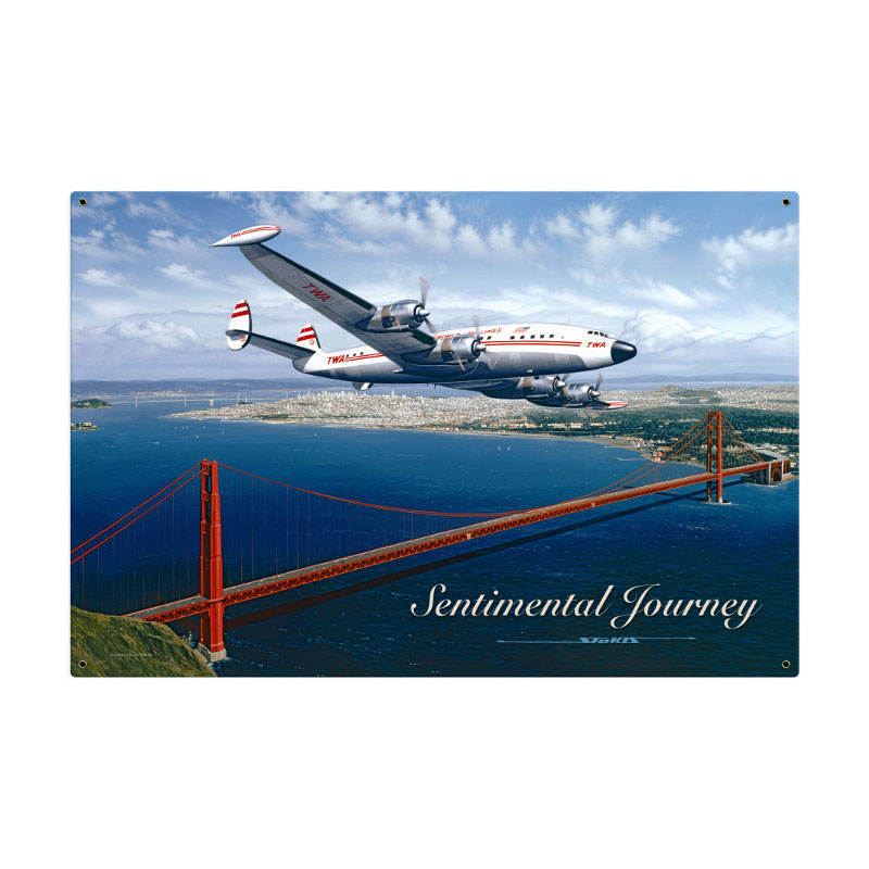 Sentimental Journey, Aviation, Metal Sign, 36 X 24 Inches
